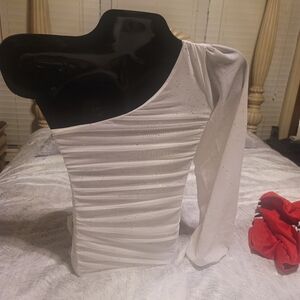 Elegant White Ruched Women's Top/dress